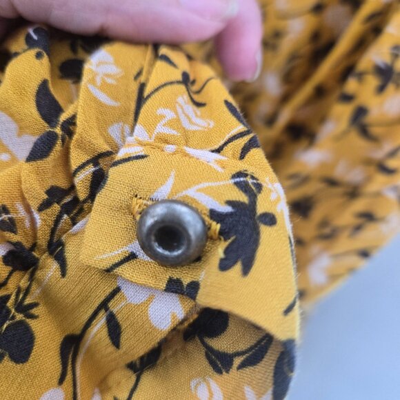 Maeve X Anthropologie Plus Yellow Floral Cheyanne Long Sleeved Lace Blouse 1x - Picture 6 of 13